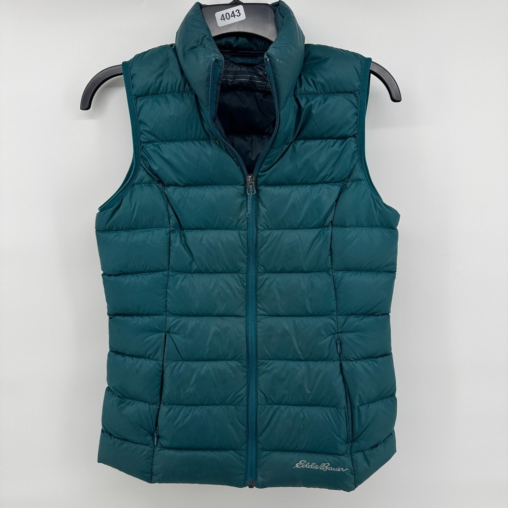 Eddie Bauer Cirruslite Down Puffer Vest XS Green Quilted Outdoor Insulated EB650
